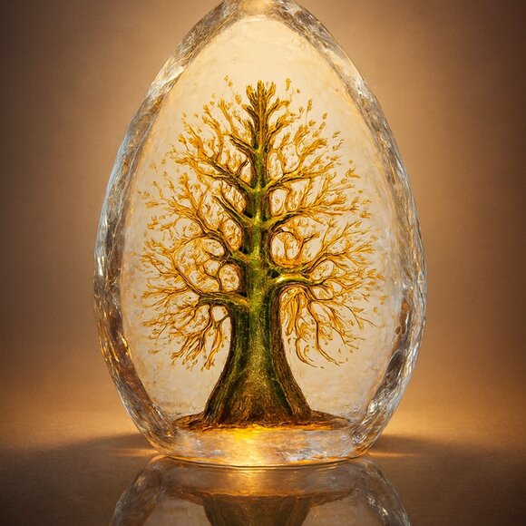 Life Tree Crystal Sculpture by Mats Jonasson, Maleras, Sweden - Picture 1 of 11
